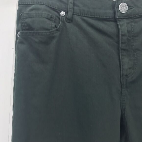 LOFT Slim Jeans Womens 10 30 Dark Green Flat Front Stretch Skinny Mid Rise - Picture 3 of 12